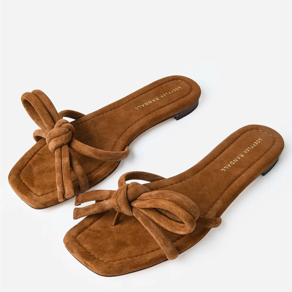 Loeffler Randall Brown Suede Knot Sandals